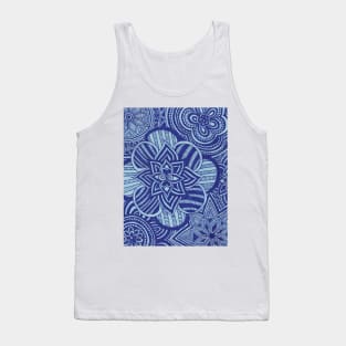 Cobalt Floral Snowflakes Tank Top